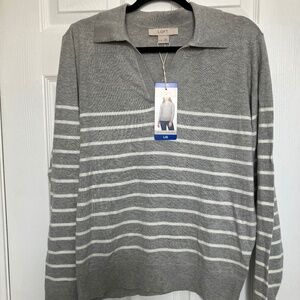 Women’s Fine Knit Sweater with Johnny Collar